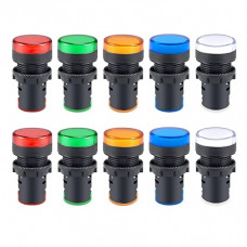 BLUE AC/DC 12V 16mm AD16-16C LED Power Pilot Signal Light Indicator Lamp